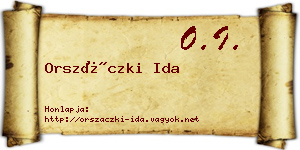 Orszáczki Ida névjegykártya